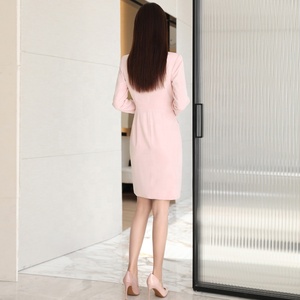 2022 Großhandel Hot <span class=keywords><strong>Pink</strong></span> <span class=keywords><strong>Blazer</strong></span>-Kleid in Übergröße Vorrätig Hochwertige Arbeitskleidung Damen Bürokleid - Product Image 4