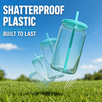 Gobelets en plastique personnalisés pour événements promotionnels, durables, 16 oz, réutilisables, avec pailles en plastique colorées