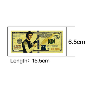Billet <span class=keywords><strong>de</strong></span> banque doré à l'or fin inspiré des films et <span class=keywords><strong>de</strong></span> l'anime américain - 100 dollars, double face, en PET, à collectionner, personnages <span class=keywords><strong>de</strong></span> héros <span class=keywords><strong>de</strong></span> science-fiction inspirés des films - Product Image 2