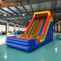 Ceyu Toboggan Gonflable Commercial Double Piste avec Piscine et Structure Gonflable Géante pour Enfants, pour Location, Fêtes, Vente en Gros et Usine