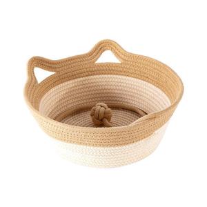 Woven Cat Bed Round Cotton Rope Pet Bed Large Medium <b>Small</b> Size For Cats Dogs - Product Image 5