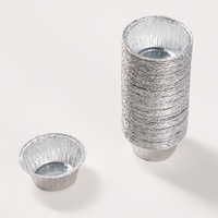 Mini moules à gâteau jetables en aluminium de 100 ml, mini moules à tartelettes, barquettes en aluminium, contenants d'emballage pour desserts, sauces et flans