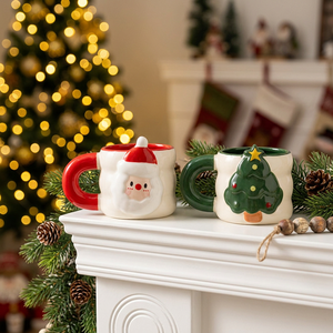Taza de Cerámica de Santa Claus para Navidad, 340 ml, Diseño de Dibujos Animados, Resistente al Calor, para Café, para Fiestas en Casa - Product Image 2