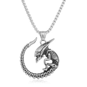 Colgante de Dinosaurio Bestia Mítica de Acero Inoxidable, Collar con Forma de Animal, Regalo para Hombres y Mujeres, Estilo Punk Retro - Product Image 1