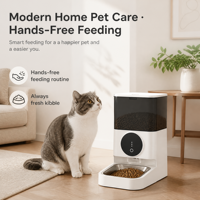 Distributeur de nourriture intelligent pour chat, grande capacité 7L, contrôle à distance par application, programmation des repas, bols en acier inoxydable, facile à nettoyer