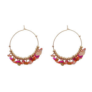 Boucles d'oreilles pendantes rondes vintage en alliage de résine pour femmes Uionen 1000 - Product Image 6