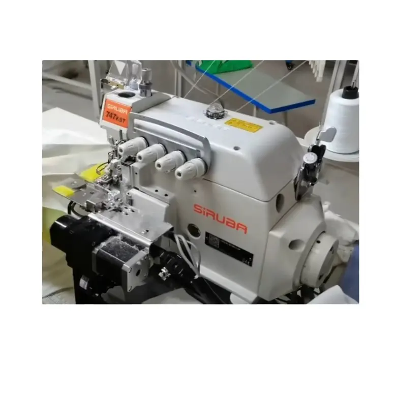 उच्च गति Siruba बिजली सिलाई मशीन के लिए औद्योगिक overlock सिलाई मशीन सिलाई टी शर्ट कॉलर