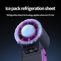 Hxtc88 Nouveau ventilateur portable pliable à main avec fonction de refroidissement par air et glace, rechargeable par USB, 6000 mAh, avec cordon de suspension