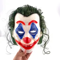 Costume de Chevalier Clown en Plastique pour Adulte, Masque de Visage Réaliste, Taille Unique, Joker, LED, Film, Cosplay, Fête d'Halloween, Unisexe