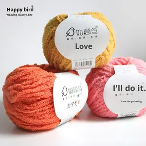 Pelote de laine Ruyi Bird Cute Love Line, 50g, faite à la main, en <span class=keywords><strong>chenille</strong></span> blanchie, motif court et moelleux, pour crochet, vente en gros - Product Image 2
