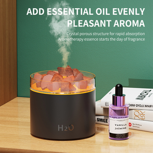 Nueva simulación de piedra de sal de cristal USB difusor de aceite esencial hogar escritorio atmósfera noche luz humidificador de agua - Product Image 3