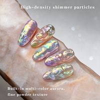 Poudre à ongles irisée violette polarisée effet lune, aurore magique, miroir, glace transparente, néon, paillettes pour décoration d'ongles