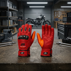 Guantes de Motocicleta Long Mission Industry de Cuero con Pantalla Táctil, Rojos, hasta la Muñeca, Forro de Piel Transpirable, Estilo Deportivo para Uso Deportivo - Product Image 4