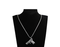 Colliers avec pendentif pistolet à main pour hommes, collier de motard, couleur or noir, bijoux Hip Hop colar, vente en gros