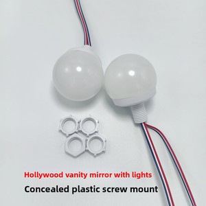 14 ampoules LED spirales en plastique <span class=keywords><strong>de</strong></span> 50 mm pour miroir, éclairage <span class=keywords><strong>de</strong></span> miroir <span class=keywords><strong>de</strong></span> <span class=keywords><strong>salle</strong></span> <span class=keywords><strong>de</strong></span> <span class=keywords><strong>bain</strong></span> IP44 avec contrôle <span class=keywords><strong>de</strong></span> la luminosité tricolore par bouton - Product Image 2
