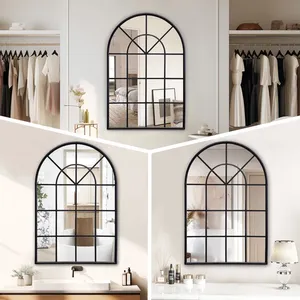 Miroir mural décoratif à LED avec arche de panneaux de fenêtre Type de <span class=keywords><strong>produit</strong></span>, Miroir de courtoisie mural encadré Salle de bain - Product Image 2