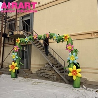 Vignes de fleurs gonflables sur mesure pour la décoration d'événements, arches de fleurs gonflables pour fond de scène musicale