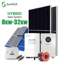 Expédition rapide, kit de système de panneaux solaires 15 kW, hybride 8 kW, 10 kW, 12 kW, 32 kW, 380 V, panneaux solaires Solis avec batterie et onduleur