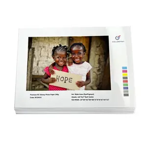 Venda quente 260gsm Alto Brilhante Papel Fotográfico Para Impressora A Jato De Tinta E Impressão A4 folhas de colorfan