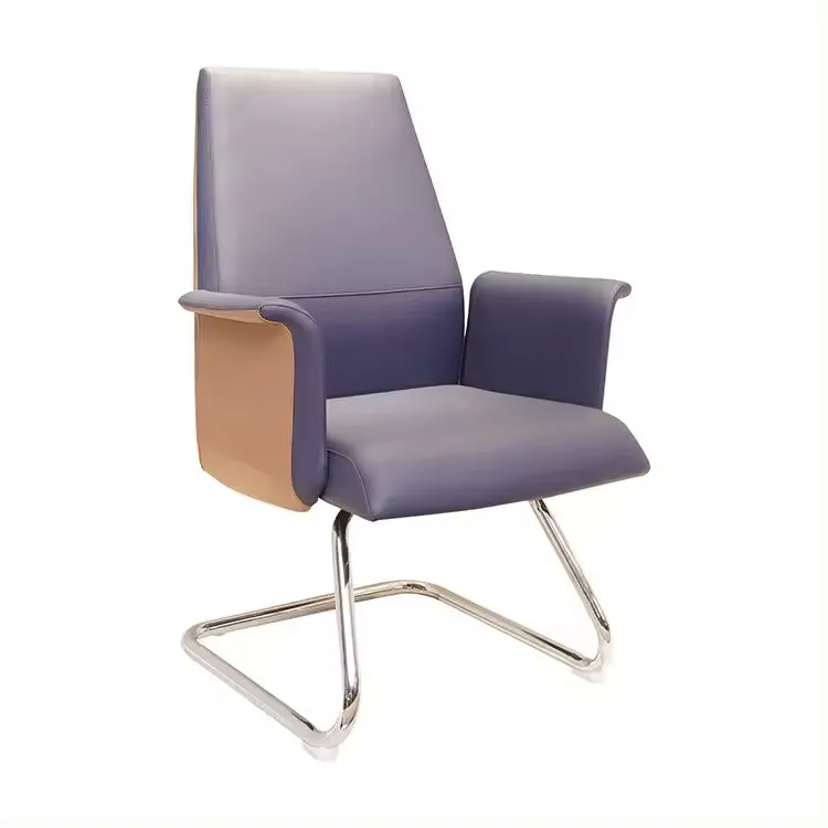 Ergonomics Modern Purple Manager Leather Office Chair Genuine Leather Executive Office Chair