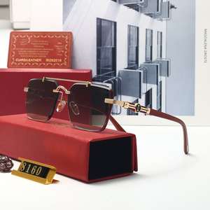 Luxury Designer Sunglasses Metal Frame Women's Fashionable Square Lens PC Material Box Packing - Product Image 2