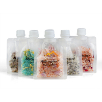 Garam Mandi Herbal Kristal Vegan Wangi Mawar, Garam Mandi Himalaya dengan Aroma Buah, Kelopak Bunga Kering, dan Irisan Buah