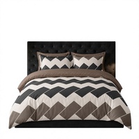 Parure de lit Chevron audacieuse gris et blanc motif zigzag, 3 pièces, pour dropshipping UE, en stock en Pologne