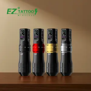 Venta al por mayor EZ Tattoo P3 PRO Big Glossy Finish Grip máquina de pluma de tatuaje inalámbrica permanente con trazo ajustable y función APP