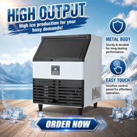 Machine à glaçons électrique commerciale économique, haute productivité, en acier inoxydable, 120 kg/24 h, refroidissement par air, 220 V, forme bloc de glace, CE