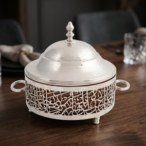 Olla redonda tradicional china de acero inoxidable con tapa y asas de acero inoxidable, contenedor aislante para mantener la comida caliente. - Product Image 4