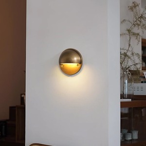 Lámpara de Pared Semicircular de Cobre, Fuente de Luz LED, Base E27, Control de Interruptor, Iluminación para Dormitorio y Pasillo - Product Image 2