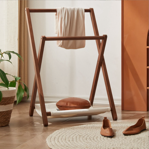 Porte-vêtements de plancher <span class=keywords><strong>en</strong></span> <span class=keywords><strong>bois</strong></span> bon marché étagère de rangement de vêtements <span class=keywords><strong>en</strong></span> <span class=keywords><strong>bois</strong></span> massif multifonctionnel ménage intérieur chevet cintre pliant - Product Image 5