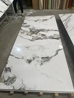 Nouveau Panneau Mural en PVC Bambou Imperméable 2025 – Échantillons de Plaques Effet Marbre 1220*2440mm pour Décoration Intérieure Salon