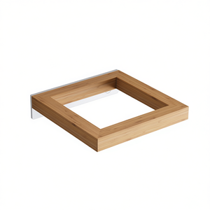 Soporte de pared para escobilla de baño de bambú, diseño cuadrado de 124 x 127 mm, almacenamiento para baño - Product Image 3
