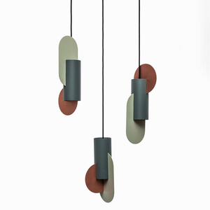 Lampadario Moderno in Acciaio Inox Stile Macaron, Altezza Regolabile, Design Geometrico Colorato per Camera da Letto, Cucina, Stanza dei Bambini - Product Image 1