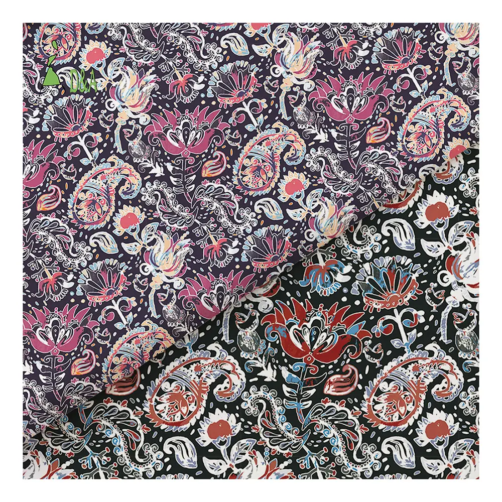 Venta al por mayor pintura al óleo artística Paisley patrón impreso telas tela de algodón para camisas