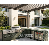Unités de cuisine modulaires d'extérieur haute performance pour les activités de grillades en plein air, idéales pour les terrasses de toits, les terrasses de resorts et les espaces de loisirs.