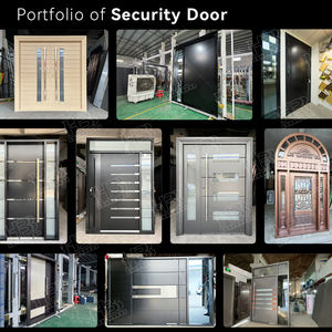 Puerta de Seguridad Metálica Residencial de Diseño Moderno, Tratamiento de Superficie de Cobre Oxidado, Aluminio Fundido, Entrada Frontal Exterior para Casas - Product Image 2