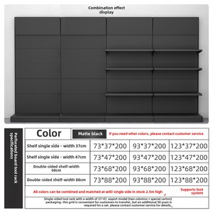 Siêu Thị Heavy Duty Kim Loại Pegboard Hiển Thị Đứng Hiện Đại Tường Treo Giá Phần Cứng Công Cụ Phụ Kiện Đục Hội Đồng Quản Trị Kệ - Product Image 3