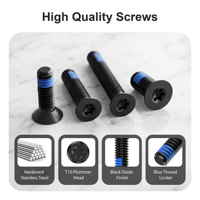 Kit de vis à points rouges en acier inoxydable trempé bleu P365, 7 tailles de vis différentes, 28 pièces