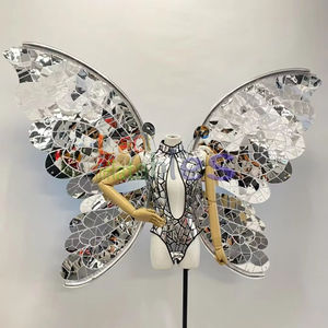 Trajes de escenario con espejo hueco para mujer, traje de alas de Bikini, <span class=keywords><strong>ropa</strong></span> de actuación de DJ para club nocturno, trajes de bailarines Gogo, espectáculos de fiestas - Product Image 1