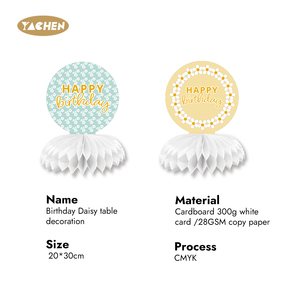 Yachen Màu Xanh Vàng Daisy Hoa Tổ Ong Trang Trí Bảng Topper <span class=keywords><strong>Centerpieces</strong></span> Cho Bé Tắm Sinh Nhật Đảng Trang Trí - Product Image 4