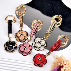 Porte-clés Camélia pour Femme, Breloque Fleur en Strass Scintillant, Charm de Sac, Cadeau Élégant pour Femme, Llavero <span class=keywords><strong>Camelia</strong></span> - Product Image 2