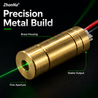 Module laser vert ZhonNa 13x32mm 532nm 45mW, portable, faisceau croisé Starlight, tête métallique, pièces et accessoires d'équipement laser, DC2.3-5V