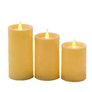 Ivoire Blanc En Plastique Réaliste Scintillement Faux Électrique LED Lumières Pilier Scintillement Sans Flamme LED Bougies - Product Image 6