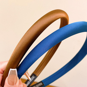 Diadema Simple de Color Sólido, Diadema Cubierta de Tela de Satén para Niñas, Color Personalizado, Diadema Lisa para Niñas, Diadema Estrecha Antideslizante - Product Image 3