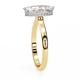 Anillo de Compromiso de Diamante Cultivado en Laboratorio con Corte Brillante en Oro Sólido de 18K para Mujer, Certificado IGI, Chapado en Rodio, Color Blanco D, Láser - Product Image 3