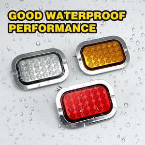 12V/24V Étanche LED Camion <span class=keywords><strong>Côté</strong></span> Marqueur Lumière Carré Blanc Rouge Jaune Phare avec Constant sur et Clignotant Modes - Product Image 5