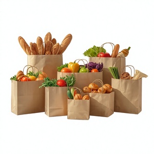 Eco-Friendly Food Grade Bakery <b>Bread</b> Packaging Brown Kraft Paper <b>Bag</b> with Cotton Rope Handle Digital Printing for Sandwich Donut - Product Image 1