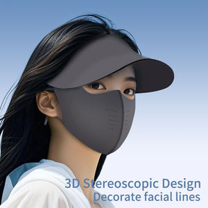 Suameja Penutup Wajah Anti-Penuaan UV untuk Wanita, Sistem Masker Matahari dengan Kolagen, Topi Lebar yang Dapat Dilepas, Pelindung Berbahan Kain Leopard - Product Image 2